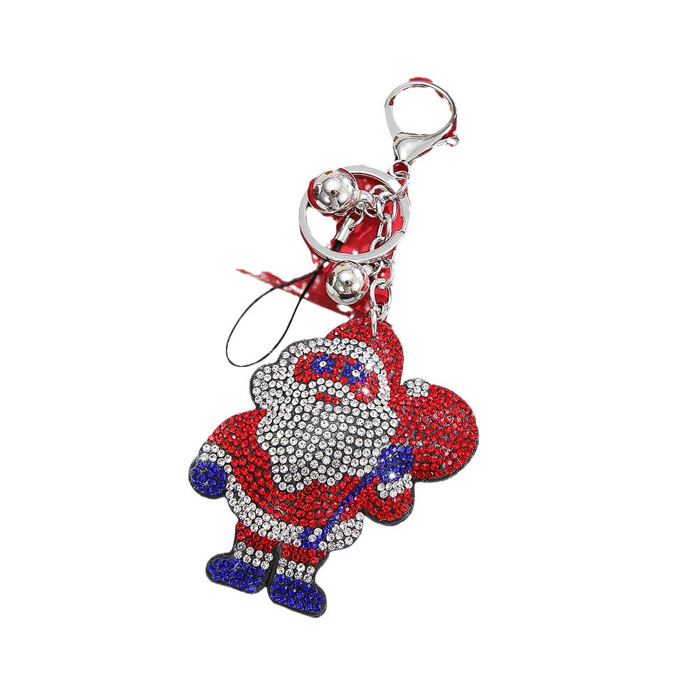 Wholesale 10PCS Christmas Series Rhinestone Keychains